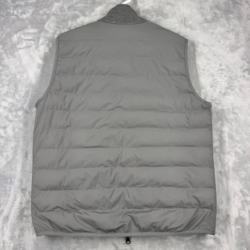 COLLARS & CO Regent Reversible Quilted Wool Vest Mens M Heathered Gray NWOT